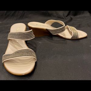 Toscanella Slide Sandals, Made in Italy, Low Heel, Size 8.5